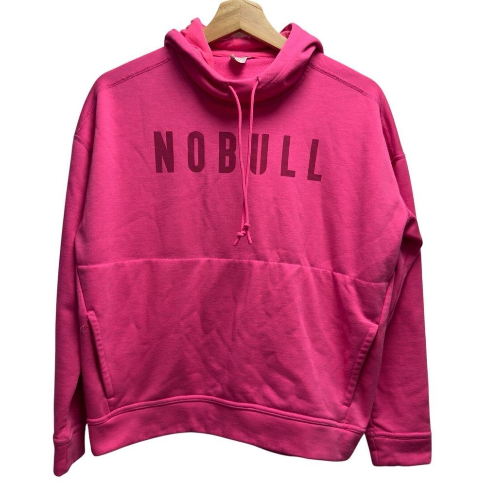 Nobull Women's Sz Small Pullover Hot Pink Cropped Performance Hoodie Sweatshirt‎